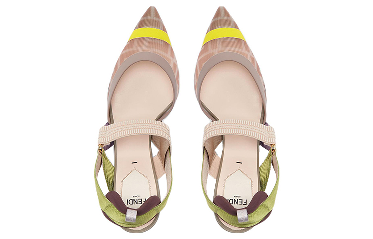 Lookbook (W) Fendi Colibri ''Poeder Groene Mesh Slingback Hakken'' 8J6851AJZ3F1JFL