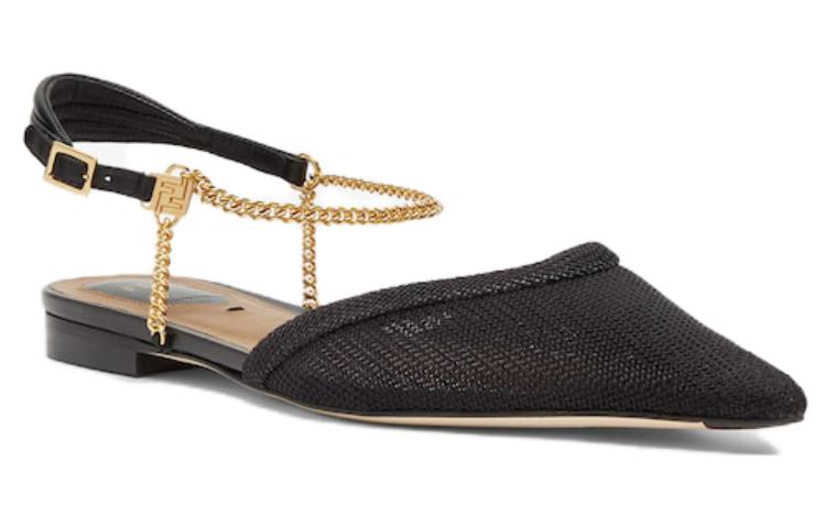 Order (W) Fendi Colibri Tumit 'Mesh Logo Hitam Slingback' 8J8447AOMMF0ABB