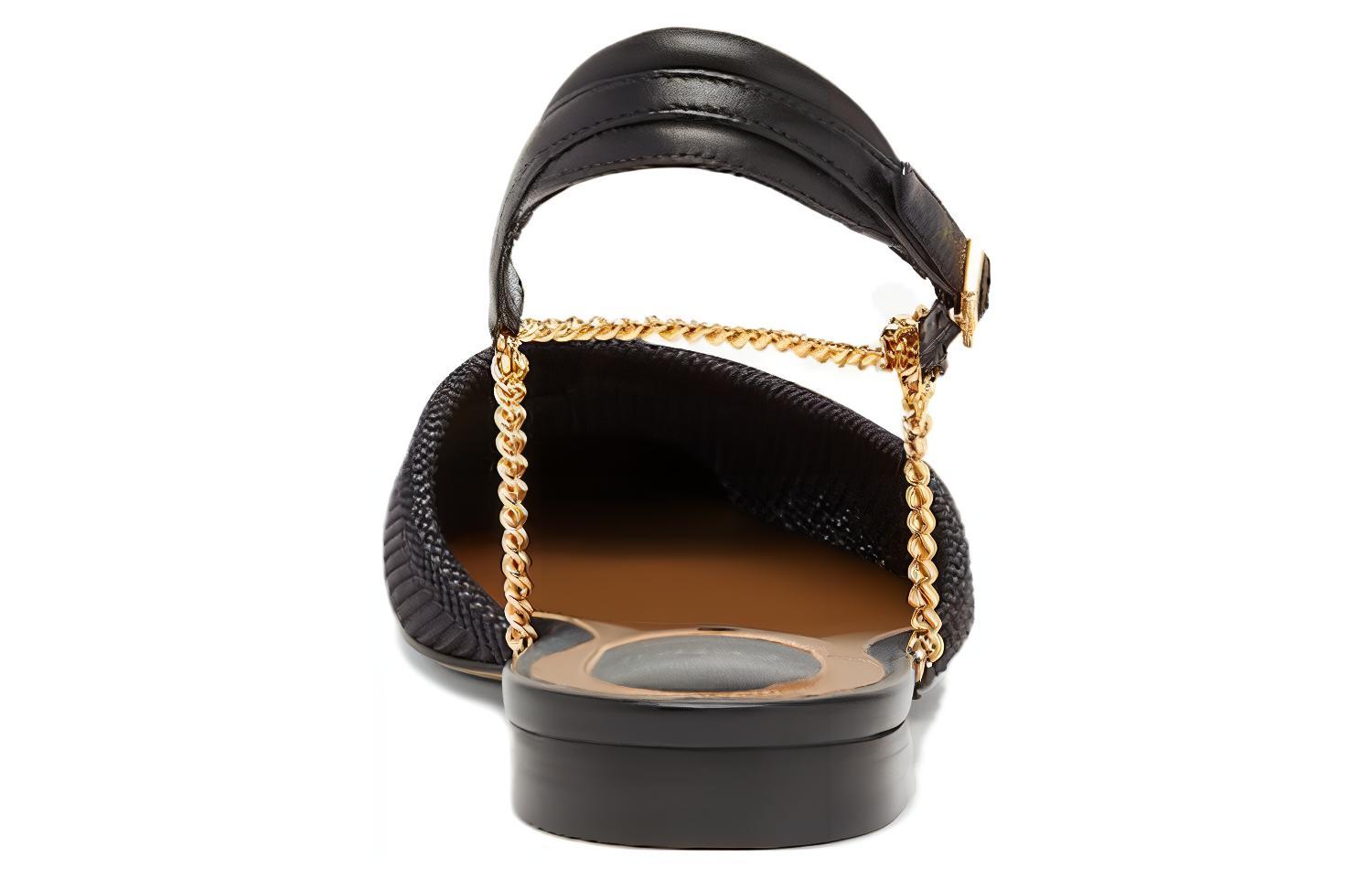 Shop (W) Fendi Colibri Tumit 'Mesh Logo Hitam Slingback' 8J8447AOMMF0ABB