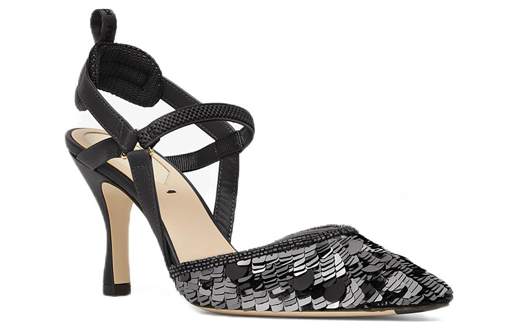 Lookbook (W) Fendi Colibri Tacchi ''Neri con Paillettes e Cinturino Slingback'' 8J8363ALIWF0MQ0