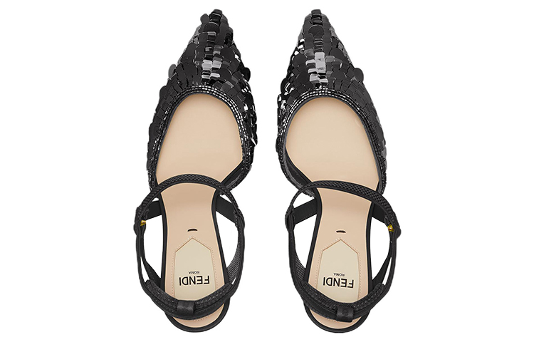 Shop (W) Fendi Colibri Tacchi ''Neri con Paillettes e Cinturino Slingback'' 8J8363ALIWF0MQ0