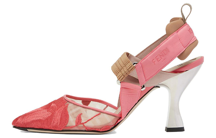 (W) Fendi Colibri High Heels 'Floral Embroidery Pink'