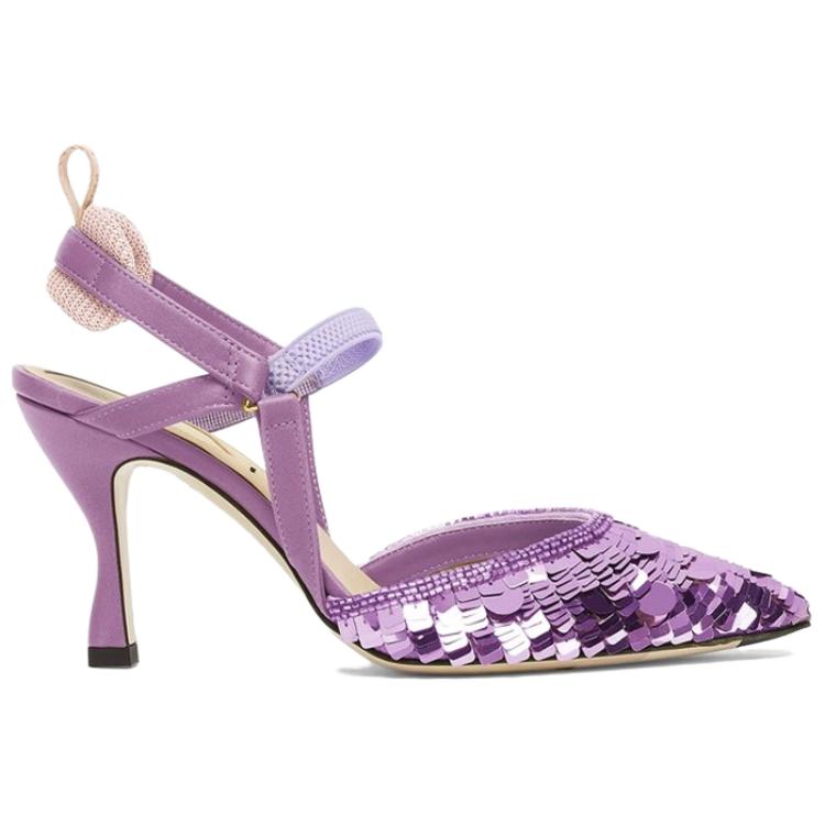 Order (W) Fendi Colibri Hoge Hakken ''Paarse Pailletten Slingback'' 8J8363ALIWF1JFI
