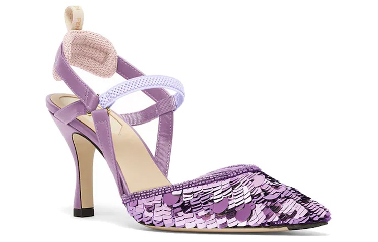 Lookbook (W) Fendi Colibri Hoge Hakken ''Paarse Pailletten Slingback'' 8J8363ALIWF1JFI