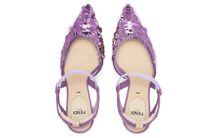 Shop (W) Fendi Colibri Hoge Hakken ''Paarse Pailletten Slingback'' 8J8363ALIWF1JFI
