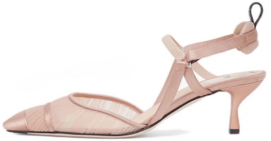 (Women) Fendi Colibri Lite 'Pink Mesh and Satin Slingback Sandals' 8J8006AC87F1BP6 (Women) Fendi Colibri Lite 'Pink Mesh and Satin Slingback Sandals' 8J8006AC87F1BP6