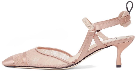 FENDI 芬迪 Colibri Lite 網眼布和緞面露跟涼鞋 女款 粉色 Buy FENDI 芬迪 Colibri Lite 網眼布和緞面露跟涼鞋 女款 粉色