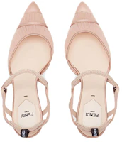 Shop FENDI 芬迪 Colibri Lite 網眼布和緞面露跟涼鞋 女款 粉色