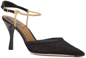 Order (W) Fendi Colibri Lite Hitam 8.5cm 'Mesh Chain Strap Stiletto' 8J8446AOMMF0ABB