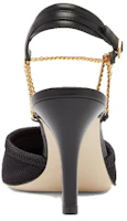Shop (W) Fendi Colibri Lite Hitam 8.5cm 'Mesh Chain Strap Stiletto' 8J8446AOMMF0ABB