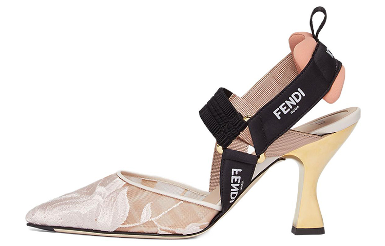 (Women) Fendi Colibri Pink 'Floral Embroidery Slingback' 8J8143AN7HF1KNV