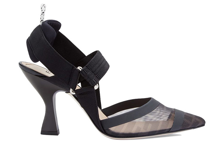 Order (W) Fendi Colibri Slingback Talons Hauts ''Noir'' 8J6851A8UGF0MQ0