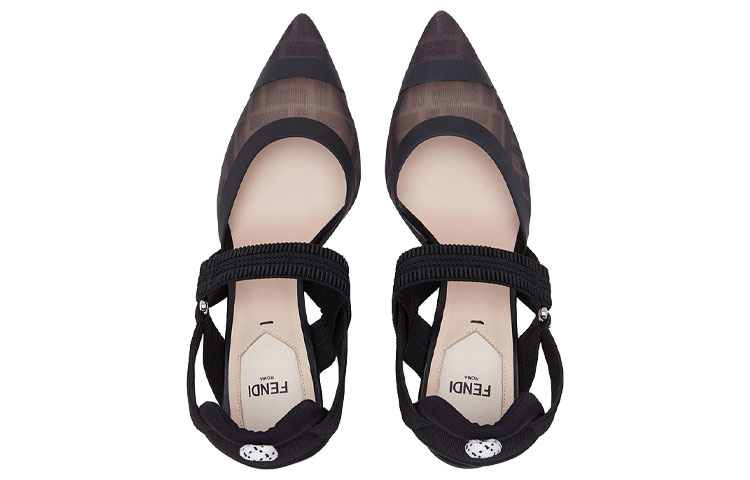 Shop (W) Fendi Colibri Slingback Talons Hauts ''Noir'' 8J6851A8UGF0MQ0