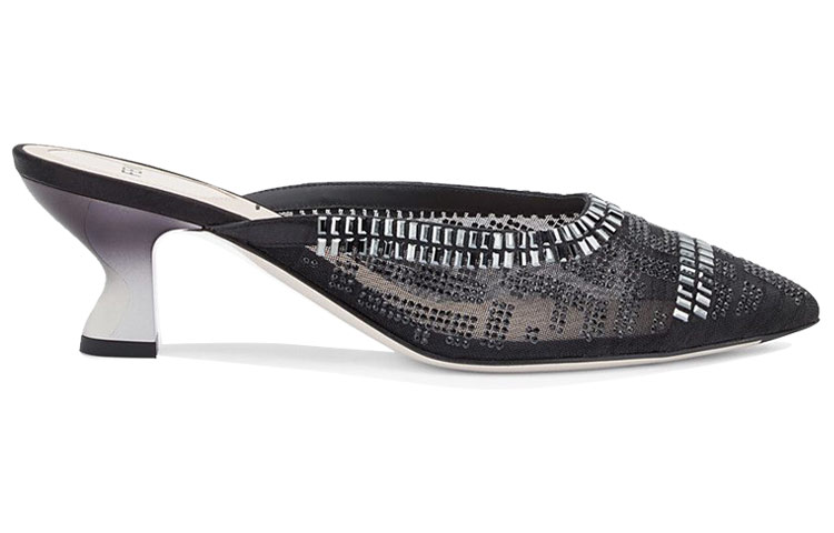 (W) Fendi Colibri Slipper 'Black Mesh Leather CMFT Fashion' 圖 2