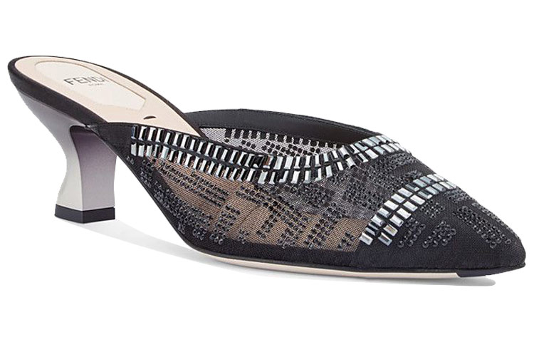 (W) Fendi Colibri Slipper 'Black Mesh Leather CMFT Fashion' 圖 3