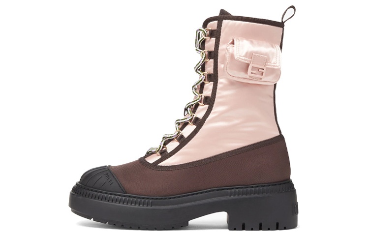 (Women) Fendi Domino Lace-Up Biker Boots 'Pink' 8T8381ALJ0F1JFW