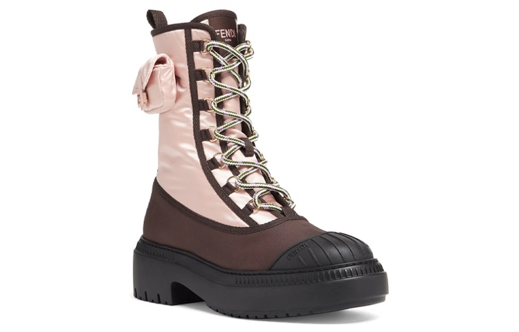 Lookbook (W) Fendi Domino Schnürstiefel Bikerstiefel ''Pink'' 8T8381ALJ0F1JFW