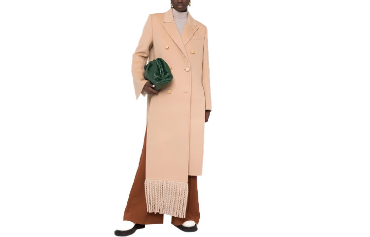 (Women) FENDI Double-Breasted Coat with Tassel Details Beige FF8814A5HDF1BW7