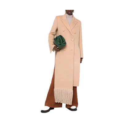 (Women) FENDI Double-Breasted Coat with Tassel Details Beige FF8814A5HDF1BW7