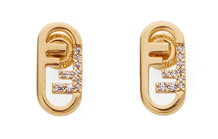(Women) FENDI Double F Logo Gold Earrings for Women. FENY258YGOL 圖 2