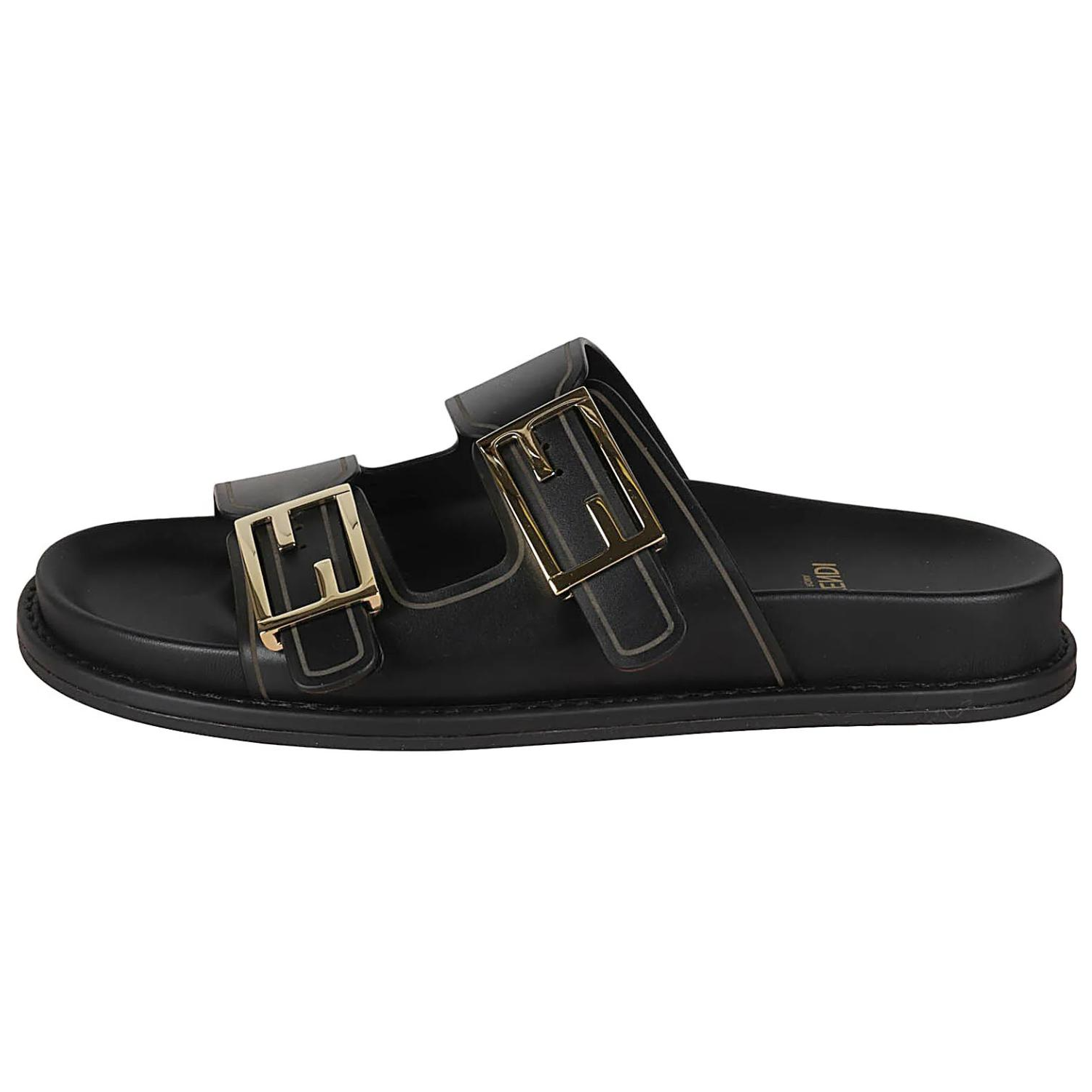 (Women) Fendi Double Strap Flat Sandal 'Black Fashion' 8X8326PPHF0ABB