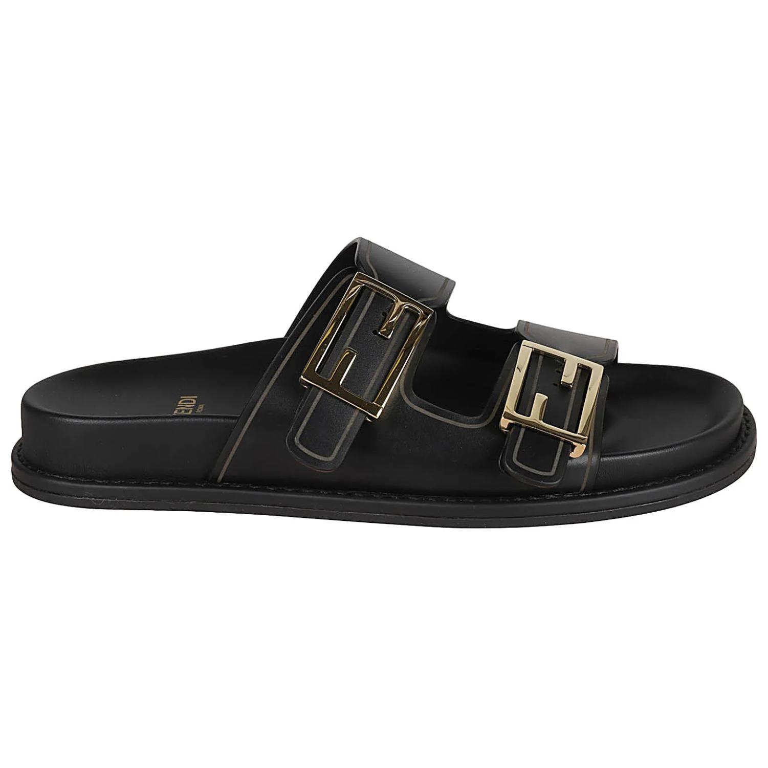 Order (W) Sandal Datar Tali Ganda Fendi 'Mode Hitam' 8X8326PPHF0ABB