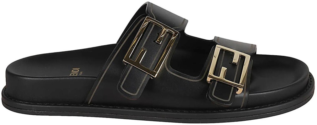 (Women) Fendi Double Strap Flat Sandal 'Black Fashion' 8X8326PPHF0ABB Order (Women) Fendi Double Strap Flat Sandal 'Black Fashion' 8X8326PPHF0ABB