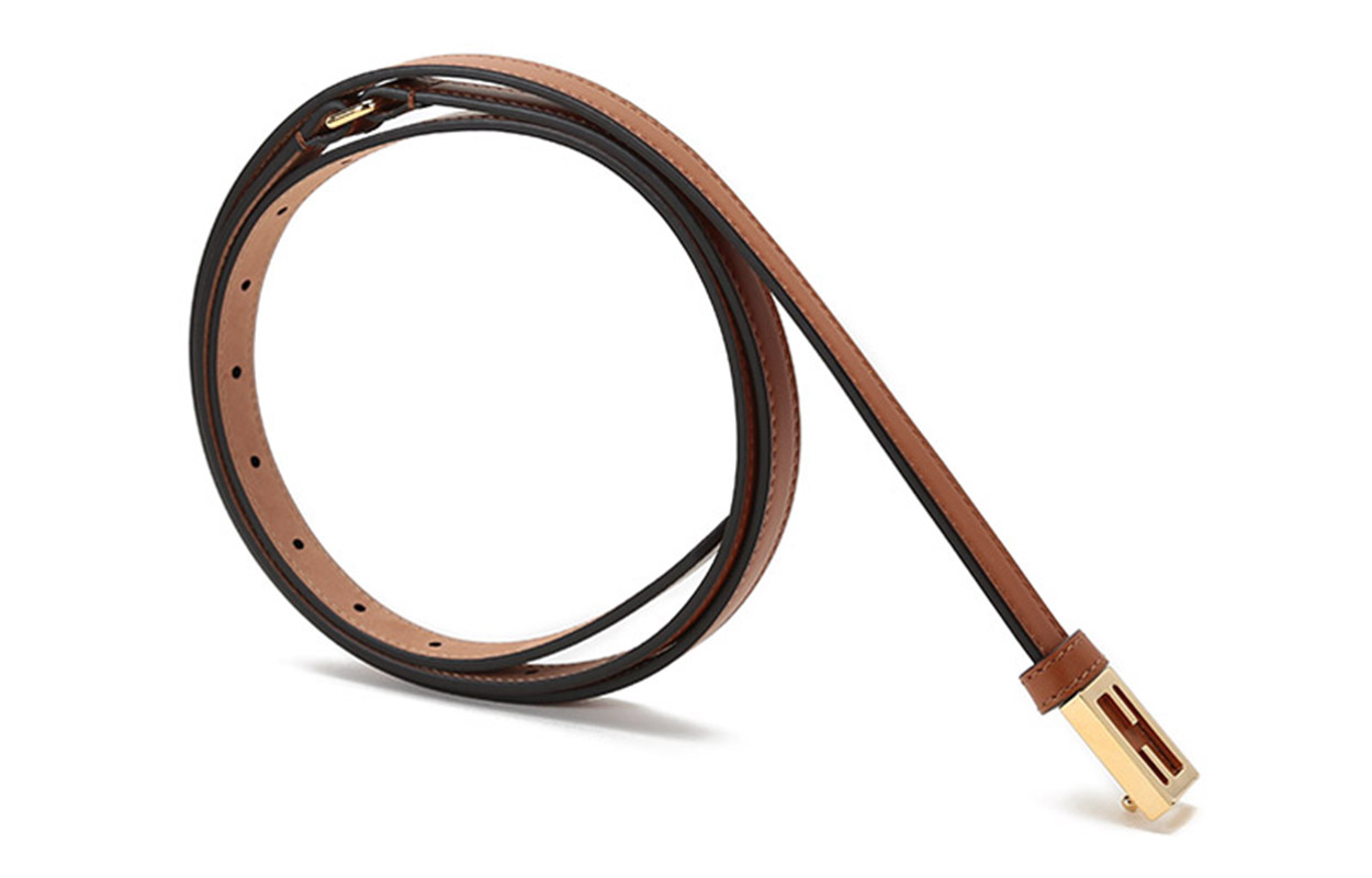 Lookbook (W) 芬迪棕色双圈皮带，配扣，宽1.5厘米。 8C0637-AAIW-F0QVK