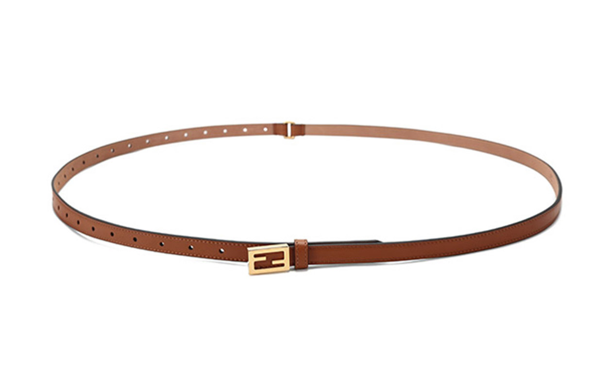 Shop (W) 芬迪棕色双圈皮带，配扣，宽1.5厘米。 8C0637-AAIW-F0QVK