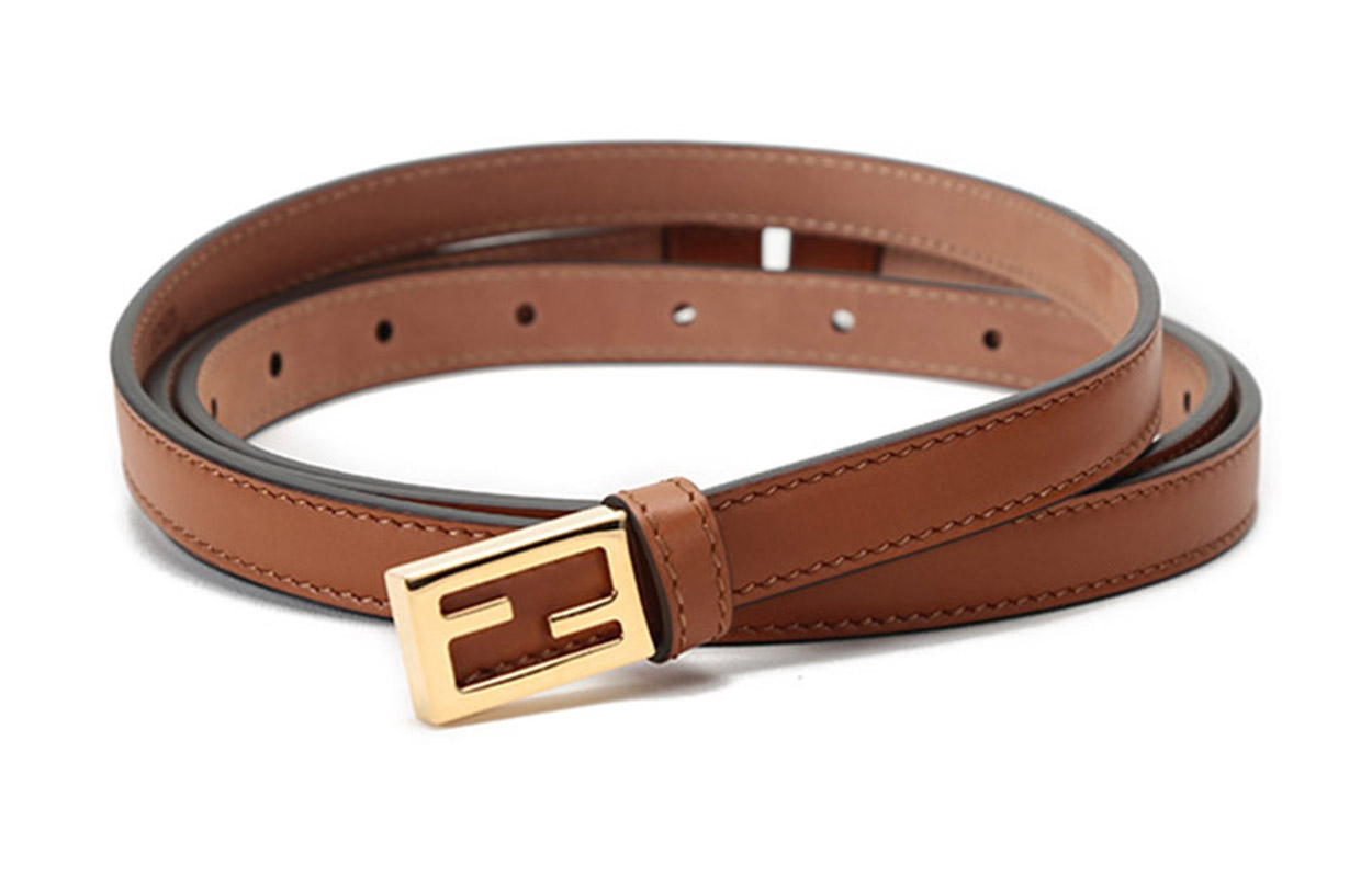Purchase (W) 芬迪棕色双圈皮带，配扣，宽1.5厘米。 8C0637-AAIW-F0QVK