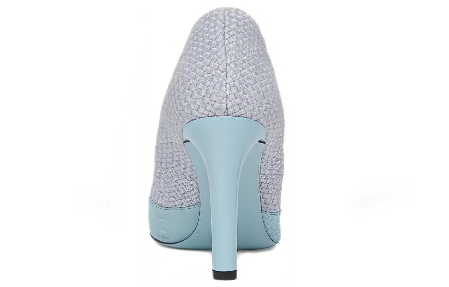 (W) Fendi Elastic Lace High-Heeled Shoes 'Light Blue' 圖 3