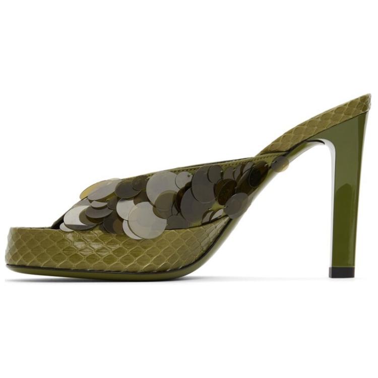 (Women) Fendi Embroidered Sequin High Heel Sandal 'Green' 8R8134AE7RF1C4N