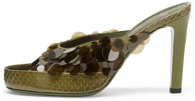 (Women) Fendi Embroidered Sequin High Heel Sandal 'Green' 8R8134AE7RF1C4N (Women) Fendi Embroidered Sequin High Heel Sandal 'Green' 8R8134AE7RF1C4N