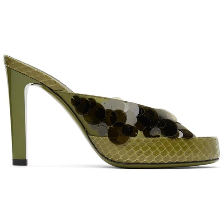 Order (W) Sandalias de Tacón Alto Fendi con Lentejuelas Bordadas 'Verde' 8R8134AE7RF1C4N
