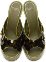 Shop (W) Sandale à Talons Hauts Fendi Brodée à Paillettes ''Vert'' 8R8134AE7RF1C4N