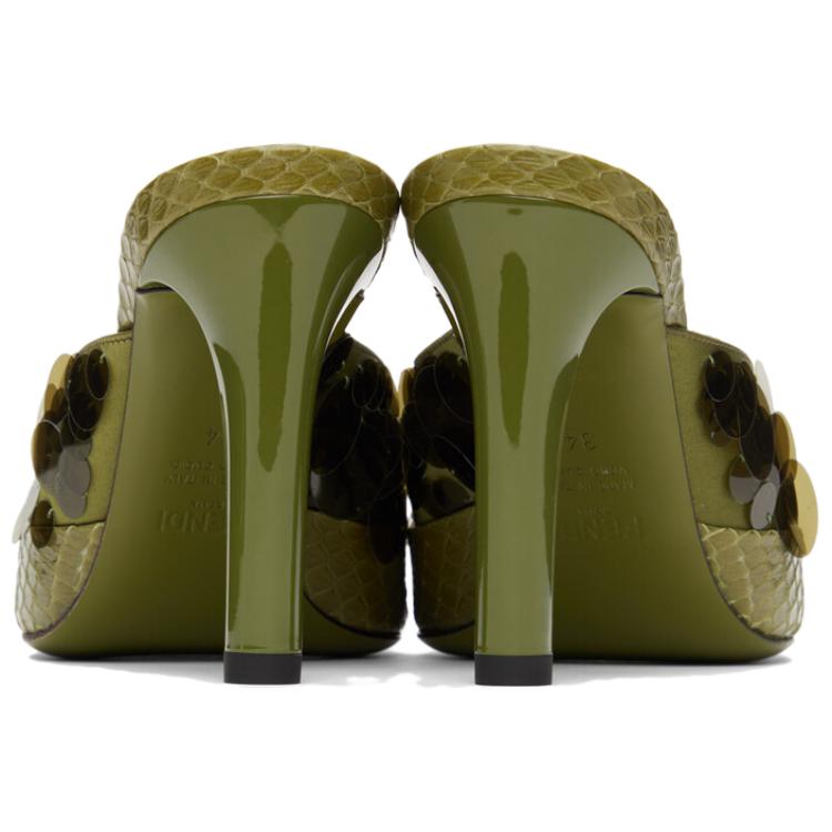 Purchase (W) Sandalias de Tacón Alto Fendi con Lentejuelas Bordadas 'Verde' 8R8134AE7RF1C4N