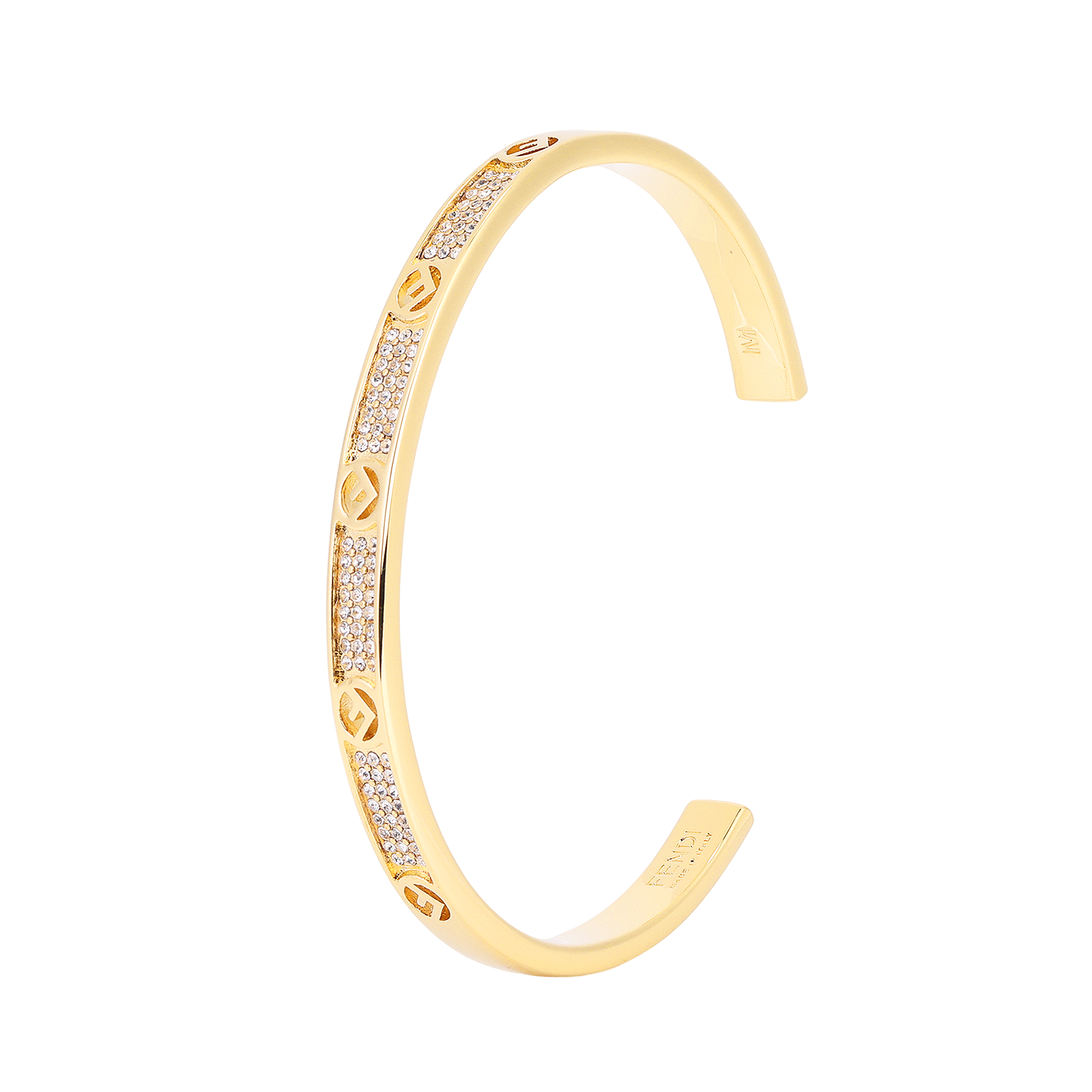 (Women) FENDI F is Fendi Letter Logo Gold Bracelet for Women. 8AG9286DMF089U