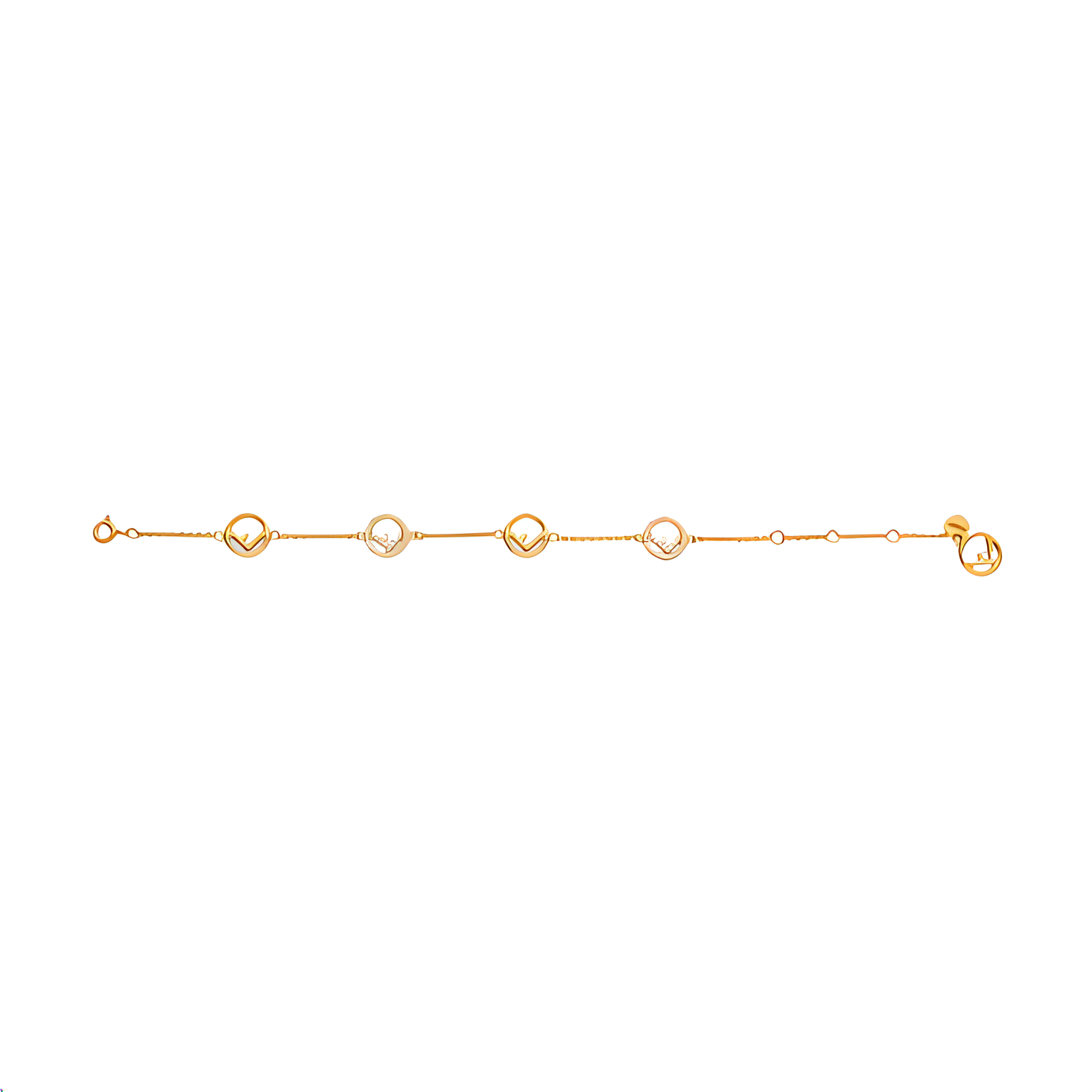 (Women) FENDI F Logo Gold Brass Bracelet for Women 8AK7116DM