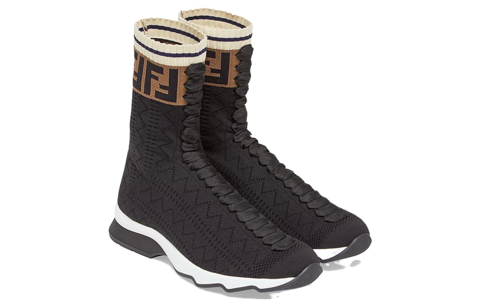 (W) Fendi Fabric 'Black Fashion Sneaker Boots' 圖 3