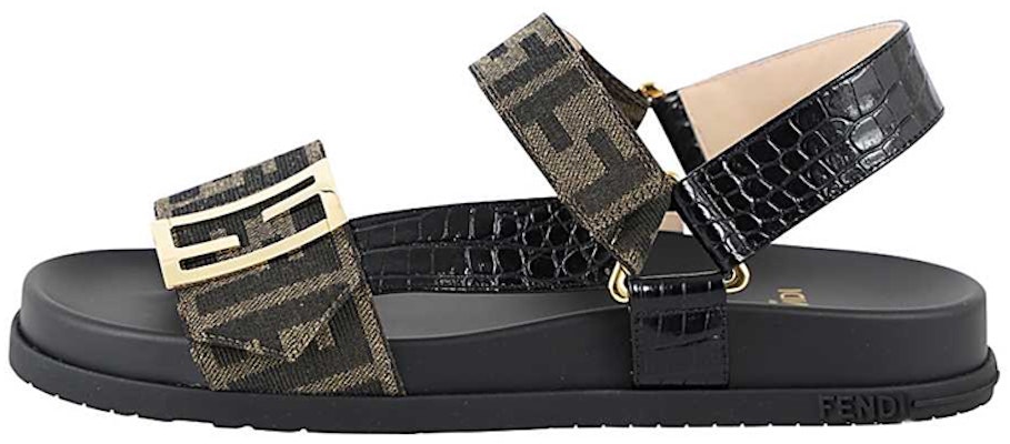 (Women) Fendi Fabric Velcro Fashion Sandals 'Black Brown' 8X8039ABOEF0VAV Buy (Women) Fendi Fabric Velcro Fashion Sandals 'Black Brown' 8X8039ABOEF0VAV