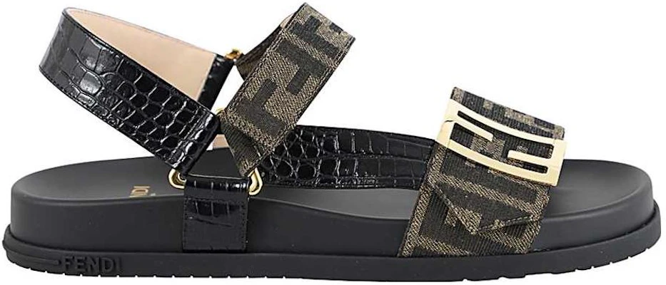 (W) Sandales en Velcro Fendi en Tissu ''Noir Marron'' 8X8039ABOEF0VAV Order (W) Sandales en Velcro Fendi en Tissu ''Noir Marron'' 8X8039ABOEF0VAV