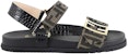 (W) Sandal Fesyen Velcro Kain Fendi 'Hitam Coklat' 8X8039ABOEF0VAV