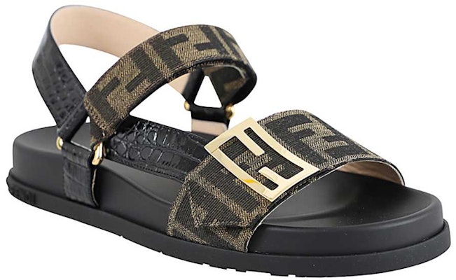 (Women) Fendi Fabric Velcro Fashion Sandals 'Black Brown' 8X8039ABOEF0VAV Lookbook (Women) Fendi Fabric Velcro Fashion Sandals 'Black Brown' 8X8039ABOEF0VAV
