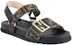(W) Sandal Fesyen Velcro Kain Fendi 'Hitam Coklat' 8X8039ABOEF0VAV