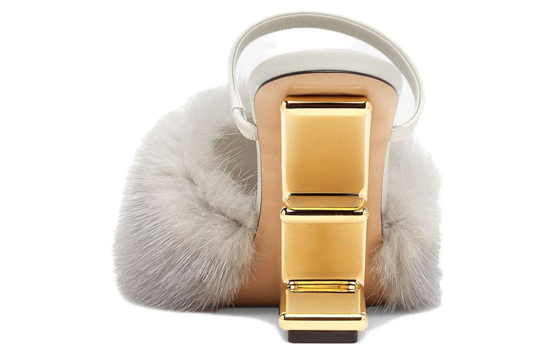 (W) Fendi Fashion Mink Fur Slides 'Grey' 圖 4