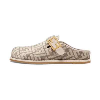 (W) Fendi Feel Sabot 'FF Baguette - Dove Grey'