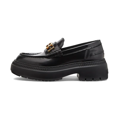 (W) Fendi Fendigraphy Slip-On Platform 'Black Leather'