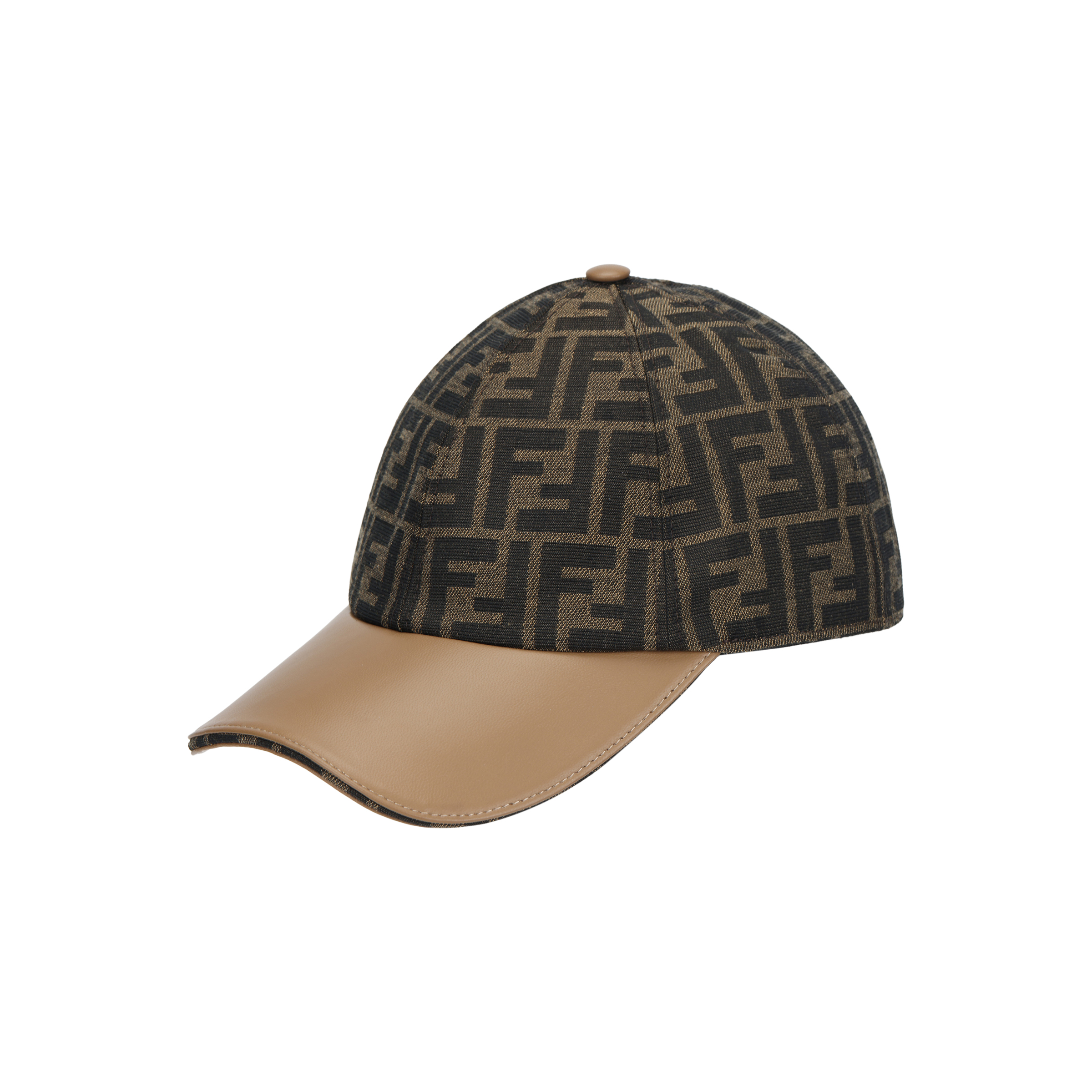 (Women) FENDI FF Jacquard Cotton  Baseball Cap Brown. FXQ675ALSGF0QE1