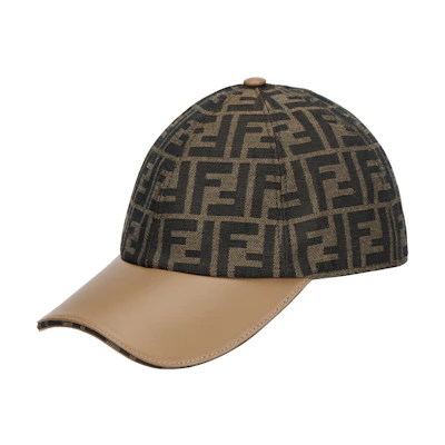 (Women) FENDI FF Jacquard Cotton Baseball Cap Brown. FXQ675ALSGF0QE1