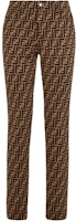 (Women) FENDI FF Logo Casual Brown Jeans FR6194A5G1F15NH (Women) FENDI FF Logo Casual Brown Jeans FR6194A5G1F15NH